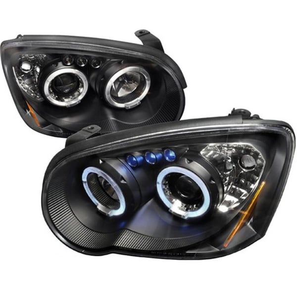 Overtime Halo LED Projector Headlights for 04 to 05 Subaru Impreza, Black - 10 x 21 x 27 in. OV2654214 - main